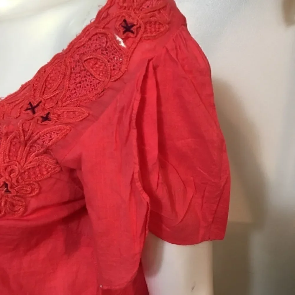 Free People Embroidered slit sleeve Top‎